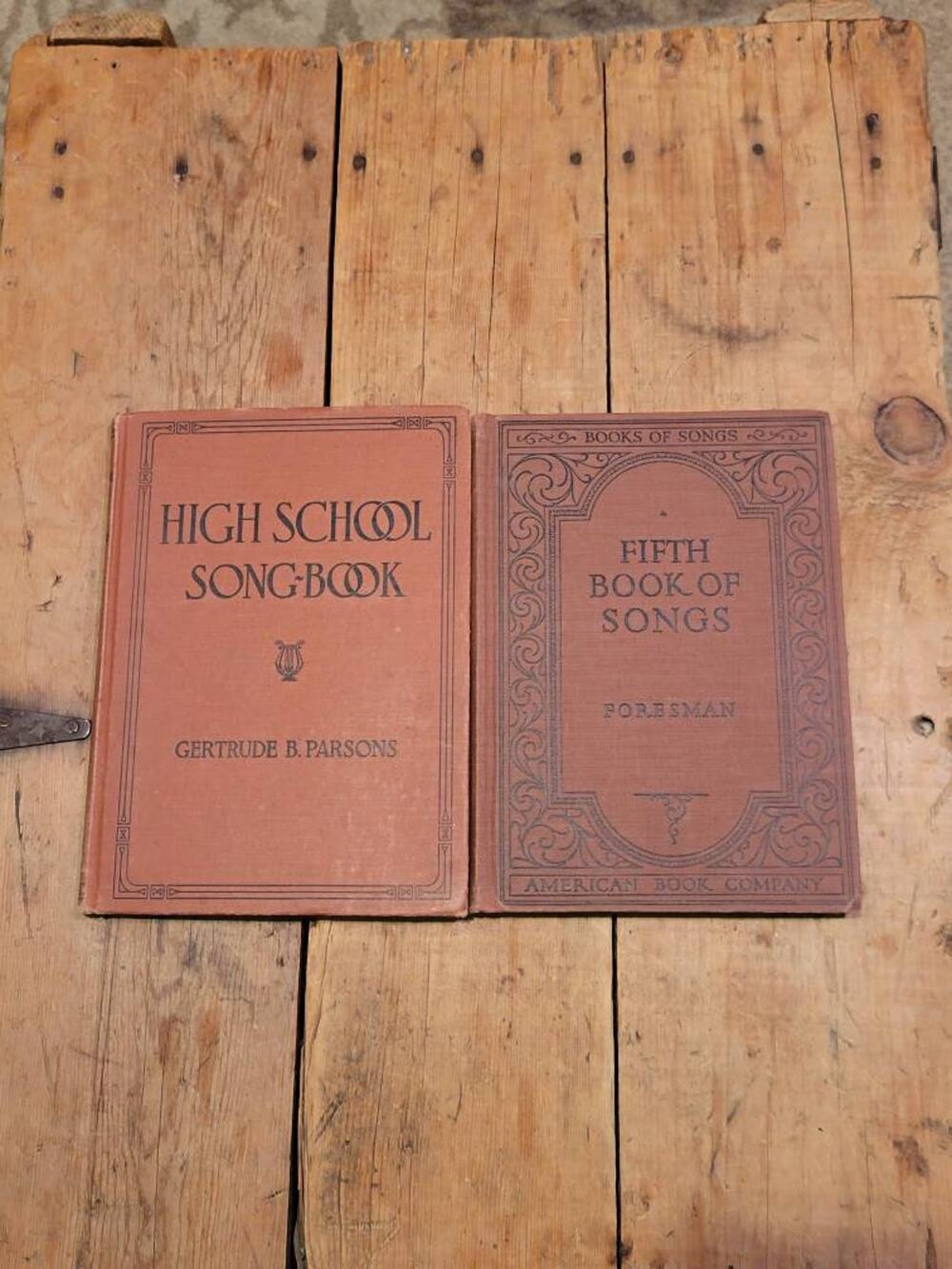 2 Vintage 1920s School Song Books High School Music & Fifth Book of Songs Pair